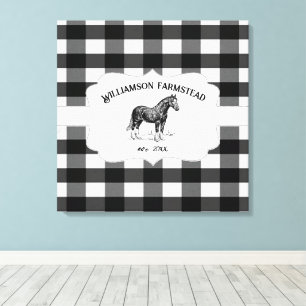 Zwart Buffel Plaid Boerderij Paardendoek Print