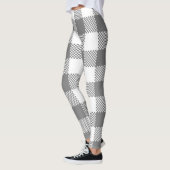 Zwart Buffel Plaid Pattern Kerst Leggings (Links)