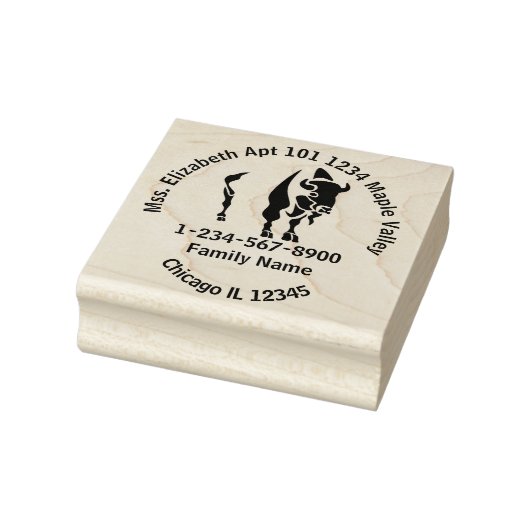 Zwart Buffel Silhouet Home Contact Info Rubberstempel (Stempel)