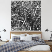 zwart buitenaards gras canvas afdruk (Insitu (Slaapkamer))