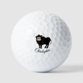 Zwart Bull-ontwerp Golfballen (Voorkant)