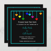 Zwart burgerlijk partnerschap - Opslaan datum Save The Date (Voorkant / Achterkant)