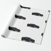 Zwart C7 Corvette inpakpapier (Uitgerold)