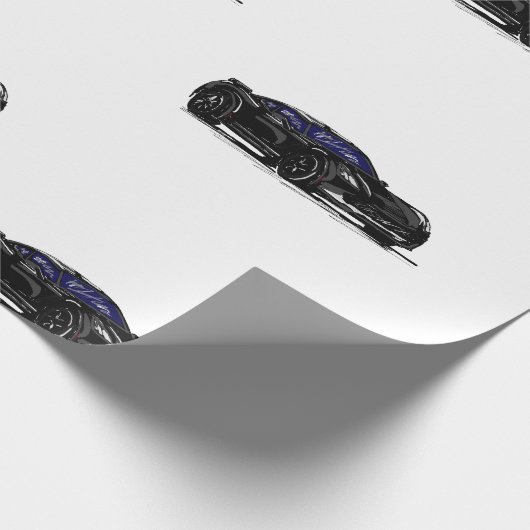 Zwart C7 Corvette inpakpapier (Hoek)