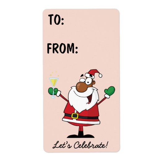 Zwart cadeauetiket voor kerstfeestdagen etiket (Voorkant)