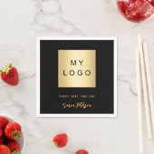 Zwart café bar zakelijke logo handtekening servet (Insitu)