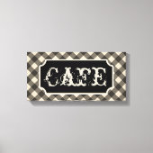 Zwart Cafe Sign Wall Art Canvas (Voorkant)