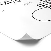 Zwart Calligrafische Manuscript Kaarten en Giften Poster (Hoek)