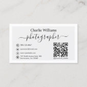 Zwart  Camera Art, Fotograaf Visitekaartje (Achterkant)