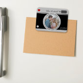 Zwart camerafotohuwelijk uniek sparen de datum magneet