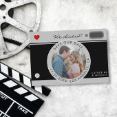 Zwart camerafotohuwelijk uniek sparen de datum save the date