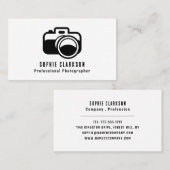 Zwart camerapictogram, fotograaf, fotografie visitekaartje (Voorkant / Achterkant)