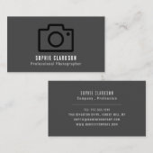 Zwart camerapictogram, fotograaf, fotografie visitekaartje (Voorkant / Achterkant)