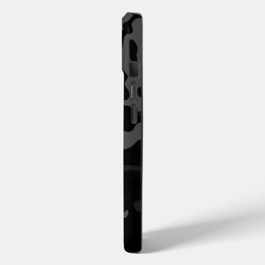 Zwart Camouflage Monogram iPhone Case (Achterkant / Links)