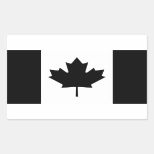 Zwart Canada Landenvlag Rechthoekige Sticker