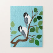 Zwart Capped Chickadee In Tree Legpuzzel (Verticaal)