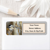 Zwart Capped Chickadee Retouradres Labels (Insitu)