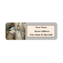 Zwart Capped Chickadee Retouradres Labels