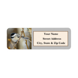 Zwart Capped Chickadee Retouradres Labels