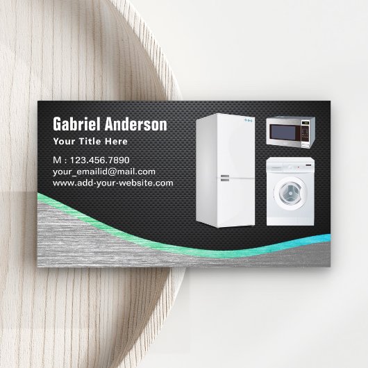 Zwart Carbon Fiber Staal Huishoudelijke Toestellen Visitekaartje