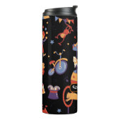 Zwart Carnaval Kinderen Verjaardagscircus Patroon Thermosbeker (Gedraaid links)