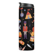 Zwart Carnaval Kinderen Verjaardagscircus Patroon Thermosbeker (Geroteerd rechts)