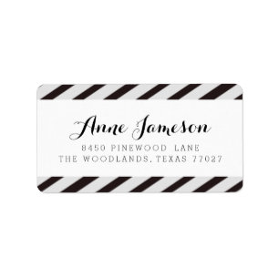 Zwart Carnaval Stripes Adresetiketten Etiket