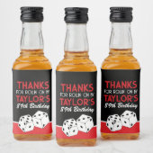 Zwart Casino Dice Verjaardagsgunst Likeurfles Etiket (Flessen)