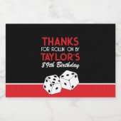 Zwart Casino Dice Verjaardagsgunst Likeurfles Etiket (Enkel label)