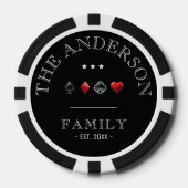 Zwart Casino Kaart Suit Familie Bruiloft Poker Chips (Voorkant)