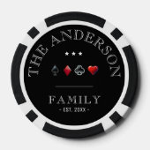 Zwart Casino Kaart Suit Familie Bruiloft Poker Chips (Achterkant)