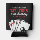 Zwart Casino Poker Verjaardagsfeestje Favor Blikjeskoeler (Voorkant)