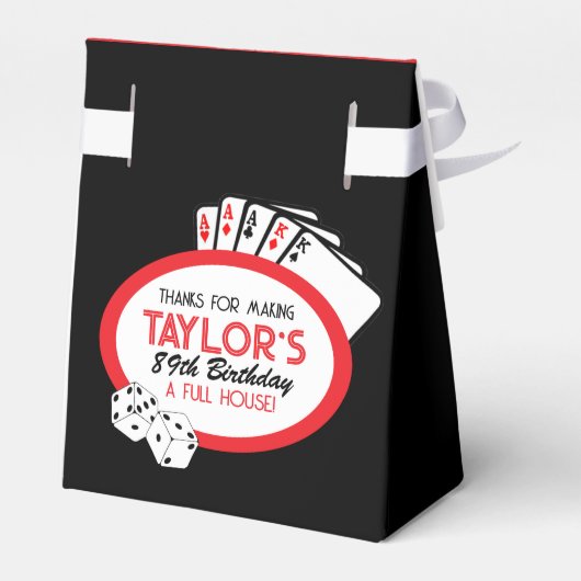Zwart Casino Poker Verjaardagsfeestje Favorietendo Bedankdoosjes (Achterkant)