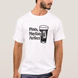 Zwart Cassette Pint Muziek Citaat Ontwerp T-shirt
