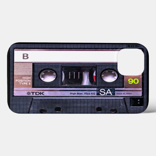 Zwart Cassettebandje Case-Mate iPhone Case (Achterkant (horizontaal))