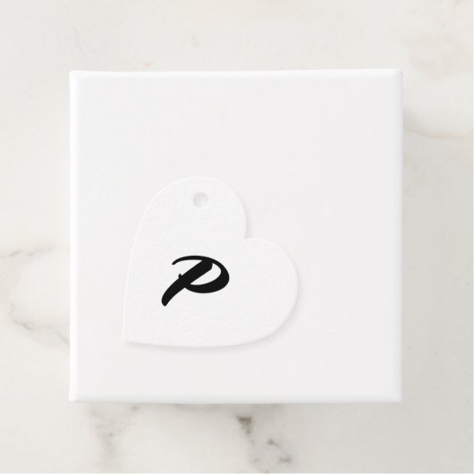 Zwart Casual Script Monogram Bedankt Bedankjes Labels (In situ)