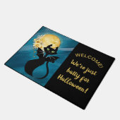 Zwart Cat | Bat Cat | Elegant Halloween 18"x24" Deurmat (Schuin)