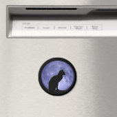 Zwart Cat Blue Moon Koelkast magneet (Insitu (Vaatwasser))