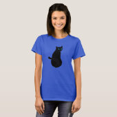 Zwart Cat Grappig T-shirt (Voorkant volledig)