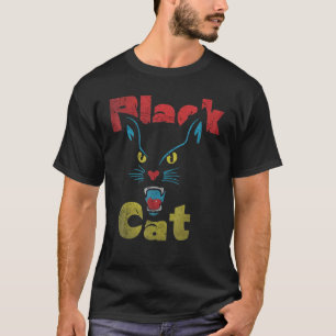 Zwart Cat Grunge Gezicht Kat T-shirt