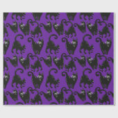 Zwart Cat Halloween Wrapping Papier (Vlak)