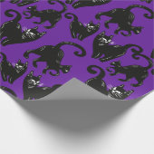 Zwart Cat Halloween Wrapping Papier (Hoek)