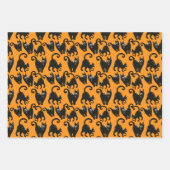 Zwart Cat Halloween Wrapping Papier Set Inpakpapier Vel (Voorkant 3)