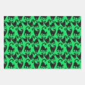 Zwart Cat Halloween Wrapping Papier Set Inpakpapier Vel (Voorkant)
