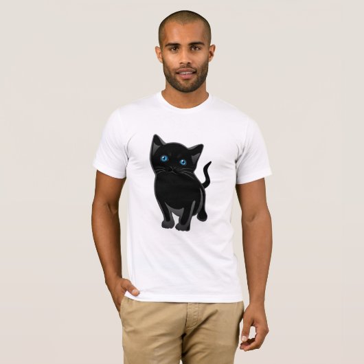 Zwart Cat Mannen T-shirt (Voorkant volledig)