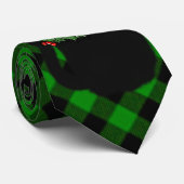 Zwart Cat | Meowy Kerstmis | Holly garland plaid Stropdas (Opgerold)