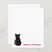 Zwart Cat | Meowy Kerstmis | Kronkellichten (Voorkant / Achterkant)