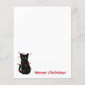 Zwart Cat | Meowy Kerstmis | Kronkellichten (Voorkant)