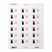 Zwart Cat | Meowy Kerstmis | Kronkellichten Etiket