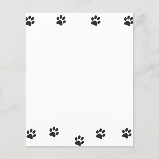 Zwart Cat Paws Papier Blad (Voorkant)